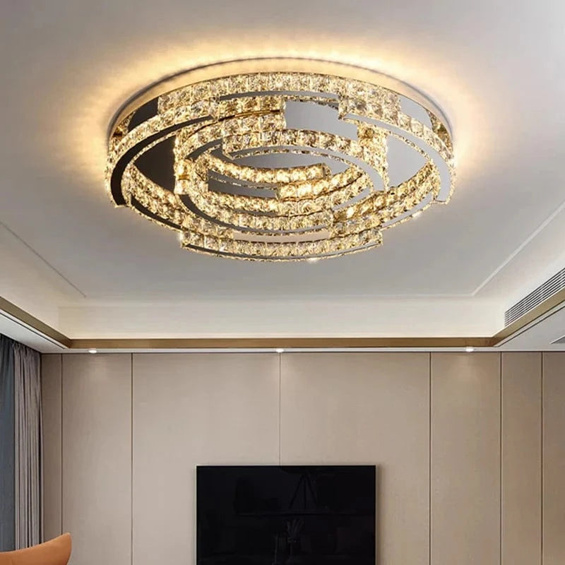 Lampe de plafond LED en cristal de style moderne avec télécommande - LuminaLux | Marco Lucetti