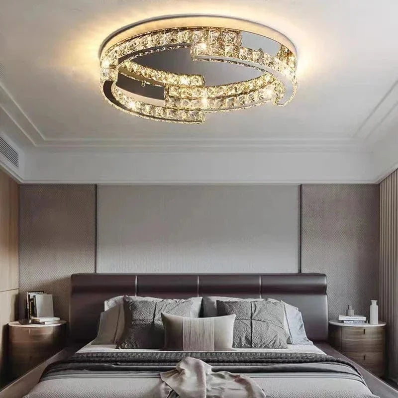 Lampe de plafond LED en cristal de style moderne avec télécommande - LuminaLux | Marco Lucetti