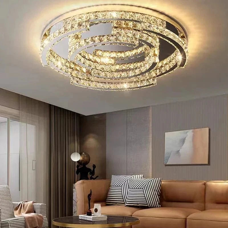 Lampe de plafond LED en cristal de style moderne avec télécommande - LuminaLux | Marco Lucetti