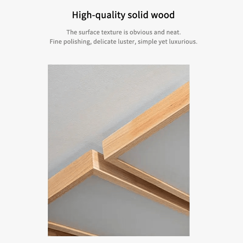 Lampe de plafond LED en bois carrée - Design minimaliste et moderne
