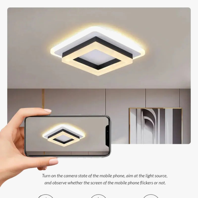 Plafonnier Carré LED Moderne Nordique pour Intérieur