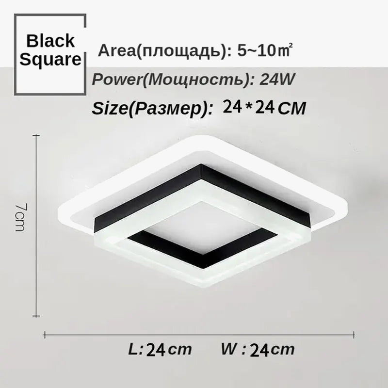 Plafonnier Carré LED Moderne Nordique pour Intérieur