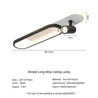 Lampe de plafond moderne à LED avec projecteur décoratif - Nouvelle Collection  | Marco Lucetti Noir-Blanc 80cm / CHINE / Blanc neutre (4000K)