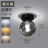 Lampe de plafond moderne nordique en boule de verre LED | Marco Lucetti Gris fumé / Lumière 3 couleurs