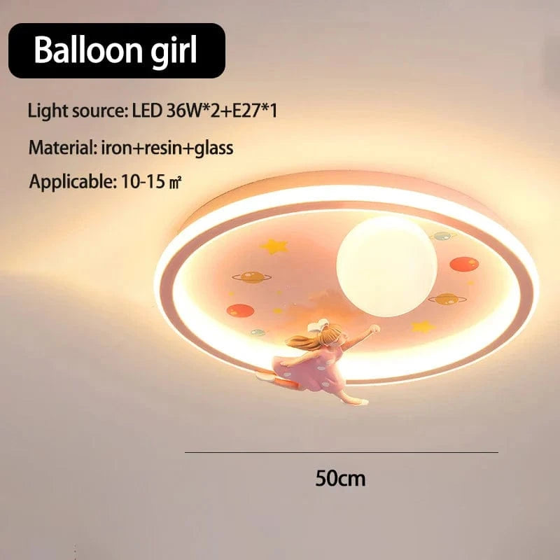  Lampe de plafond pour chambre d'enfant au design moderne et animé | Marco Lucetti Fille au ballon / Changeable