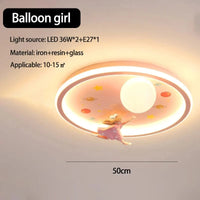  Lampe de plafond pour chambre d'enfant au design moderne et animé | Marco Lucetti Fille au ballon / Changeable
