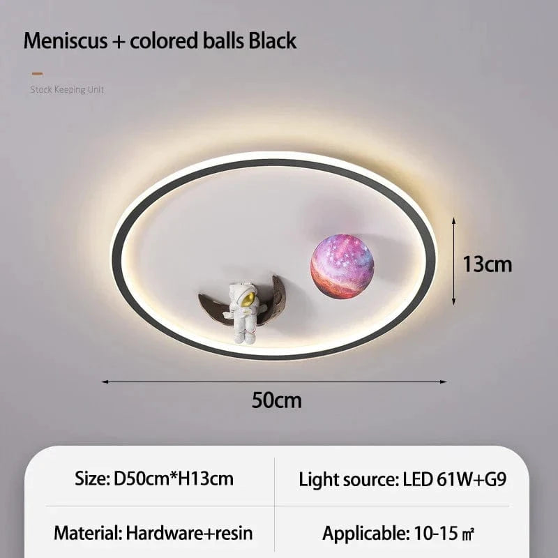  Lampe de plafond pour chambre d'enfant au design moderne et animé | Marco Lucetti Ménisque couleur-noir / Changeable