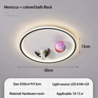  Lampe de plafond pour chambre d'enfant au design moderne et animé | Marco Lucetti Ménisque couleur-noir / Changeable
