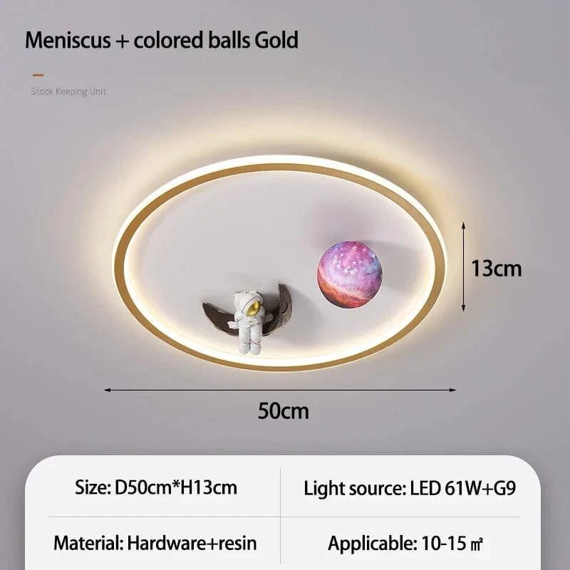  Lampe de plafond pour chambre d'enfant au design moderne et animé | Marco Lucetti Ménisque couleur-or / Changeable