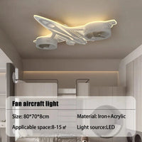  Lampe de Plafond pour Chambre d'Enfants avec Contrôle à Distance - Moderne et Élégant | Marco Lucetti Ventilateur de plafond pour avion / 3 couleurs