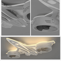  Lampe de Plafond pour Chambre d'Enfants avec Contrôle à Distance - Moderne et Élégant | Marco Lucetti Ventilateur de plafond pour avion / 3 couleurs