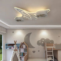  Lampe de Plafond pour Chambre d'Enfants avec Contrôle à Distance - Moderne et Élégant | Marco Lucetti Ventilateur de plafond pour avion / 3 couleurs