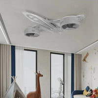  Lampe de Plafond pour Chambre d'Enfants avec Contrôle à Distance - Moderne et Élégant | Marco Lucetti Ventilateur de plafond pour avion / 3 couleurs