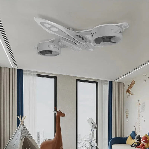  Lampe de Plafond pour Chambre d'Enfants avec Contrôle à Distance - Moderne et Élégant | Marco Lucetti Ventilateur de plafond pour avion / 3 couleurs