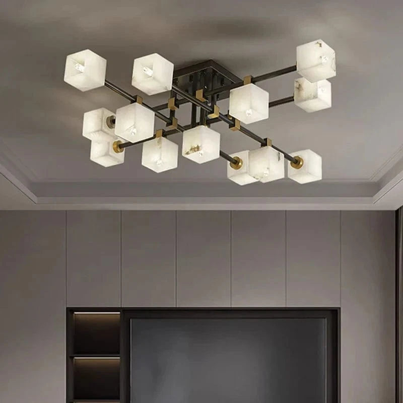 Lampe de salon en marbre et laiton naturel de luxe - Collection Prestige | Marco Lucetti