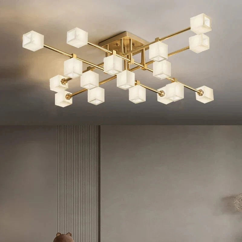 Lampe de salon en marbre et laiton naturel de luxe - Collection Prestige | Marco Lucetti
