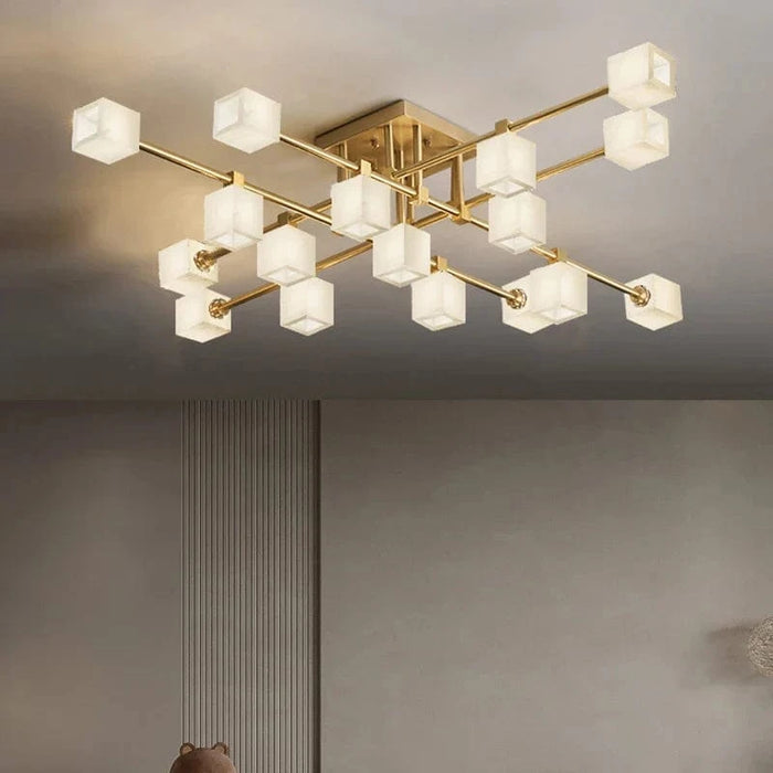 Lampe de salon en marbre et laiton naturel de luxe - Collection Prestige | Marco Lucetti