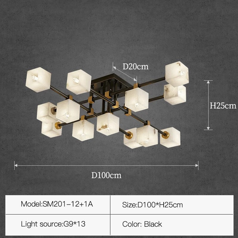 Lampe de salon en marbre et laiton naturel de luxe - Collection Prestige | Marco Lucetti D100 H25cm 1