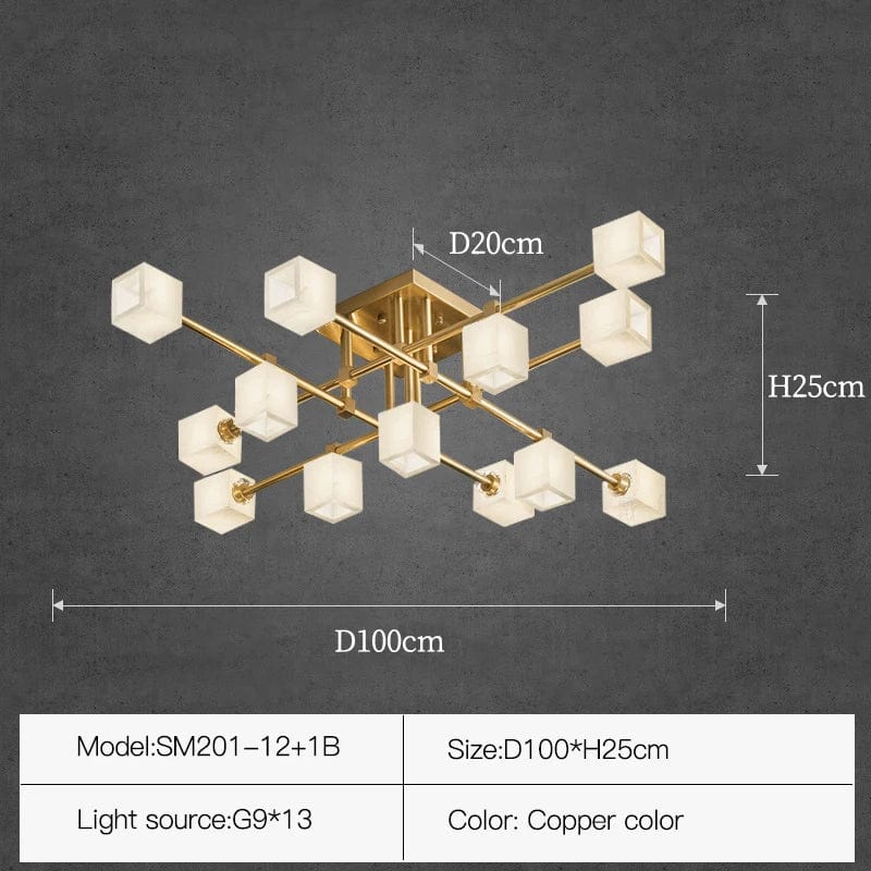 Lampe de salon en marbre et laiton naturel de luxe - Collection Prestige | Marco Lucetti D100 H25cm
