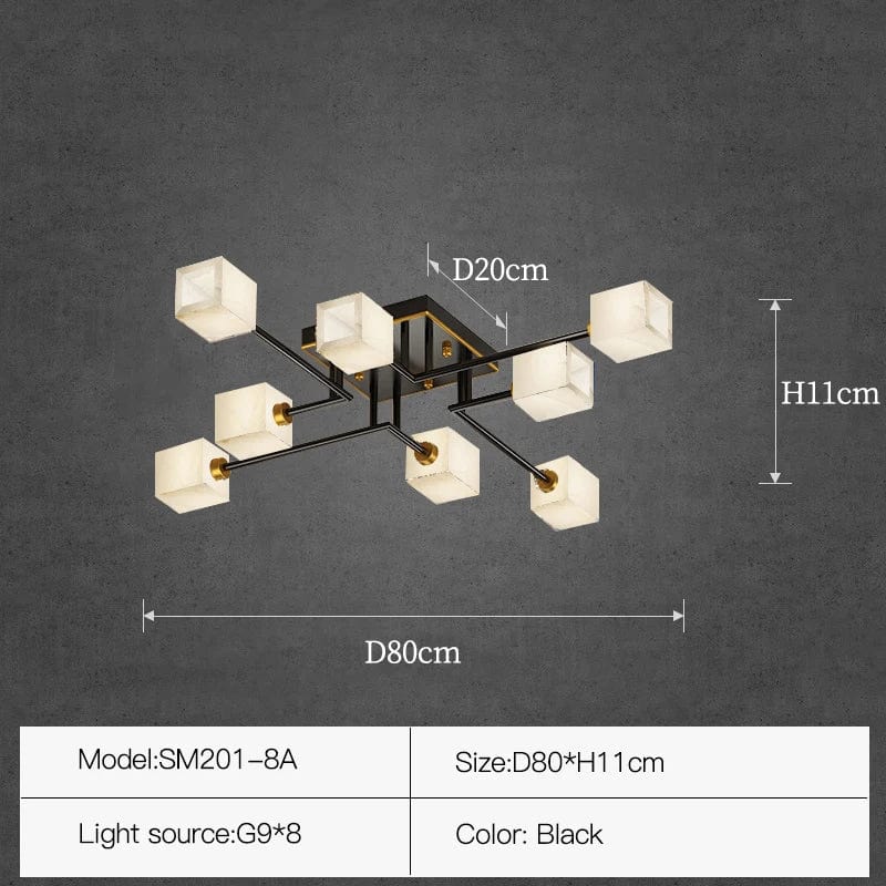 Lampe de salon en marbre et laiton naturel de luxe - Collection Prestige | Marco Lucetti D80 H11cm 1