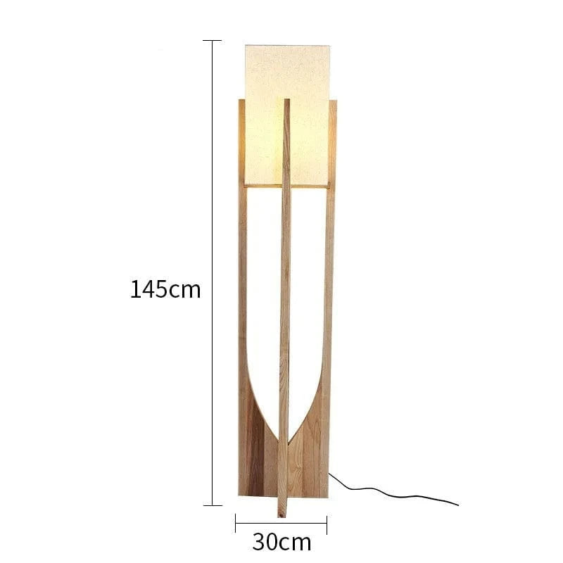 Lampe de sol en bois nordique avec LED et design élégant | Marco Lucetti Couleur bûche 145cm / Lumière chaude