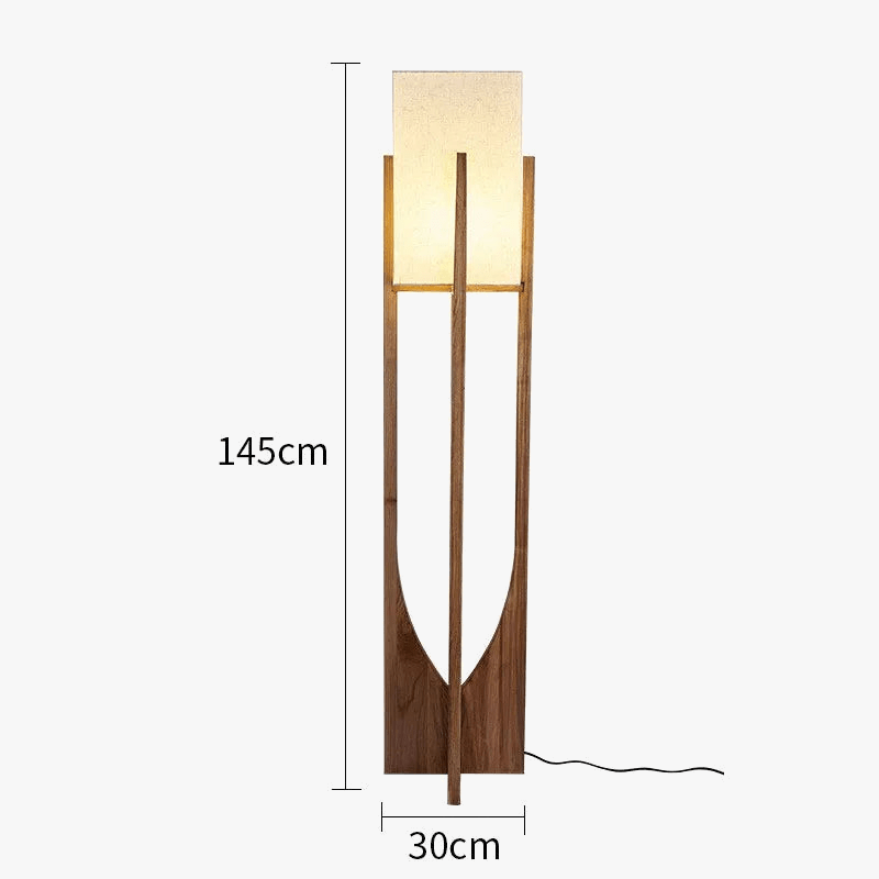 Lampe de sol en bois nordique avec LED et design élégant | Marco Lucetti Couleur noyer 145cm / Lumière chaude
