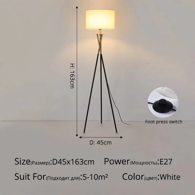 Lampe de sol luxe minimaliste | Marco Lucetti A interrupteur au pied de style / Blanc froid