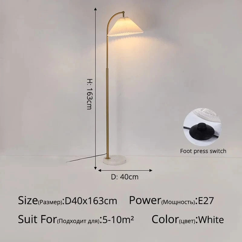 Lampe de sol luxe minimaliste | Marco Lucetti Interrupteur au pied de style C / Blanc froid