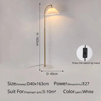 Lampe de sol luxe minimaliste | Marco Lucetti Interrupteur manuel de style C / Blanc froid