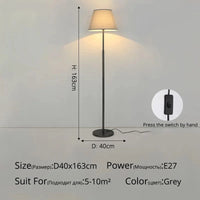Lampe de sol luxe minimaliste | Marco Lucetti Main grise style B / Blanc froid