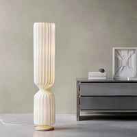 Lampe de sol nordique Wabi Sabi plissée en tissu blanc pour salon ou chambre - Marque Loft-Light | Marco Lucetti