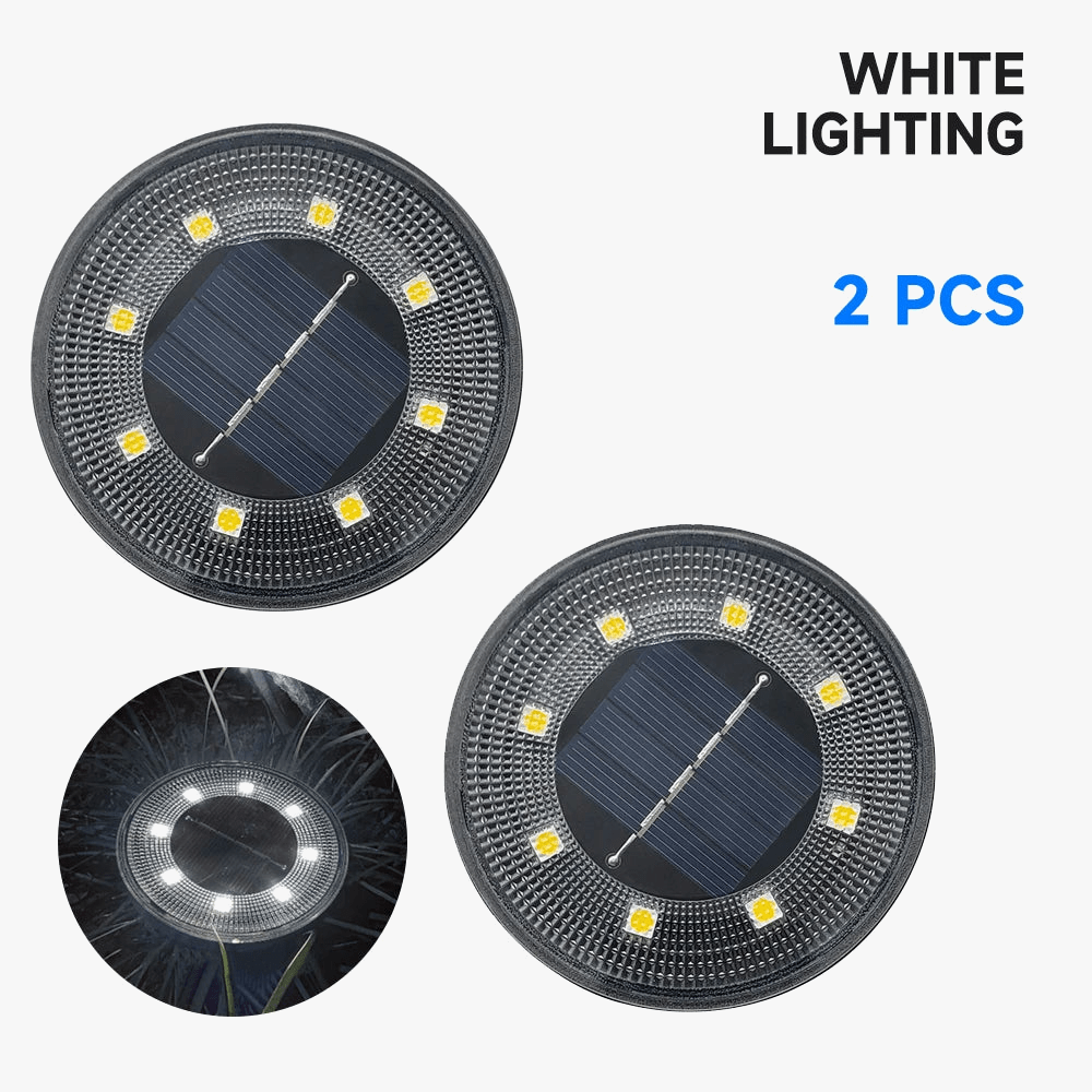 Lampe de sol solaire LED IP68 brandé | Marco Lucetti Lumière blanche-2 pièces