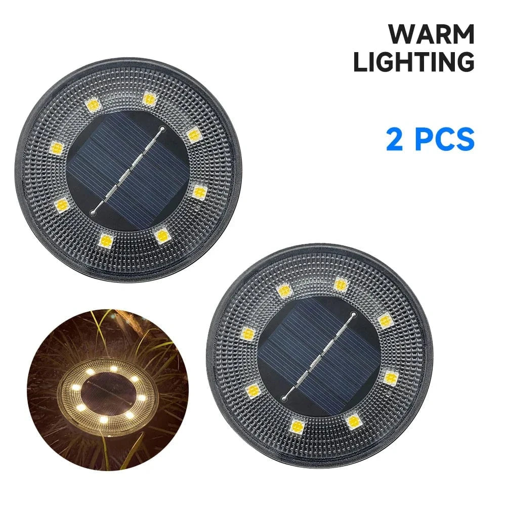 Lampe de sol solaire LED IP68 brandé | Marco Lucetti Lumière chaude-2 pièces