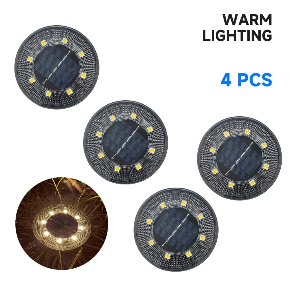 Lampe de sol solaire LED IP68 brandé | Marco Lucetti Lumière chaude-4 pièces