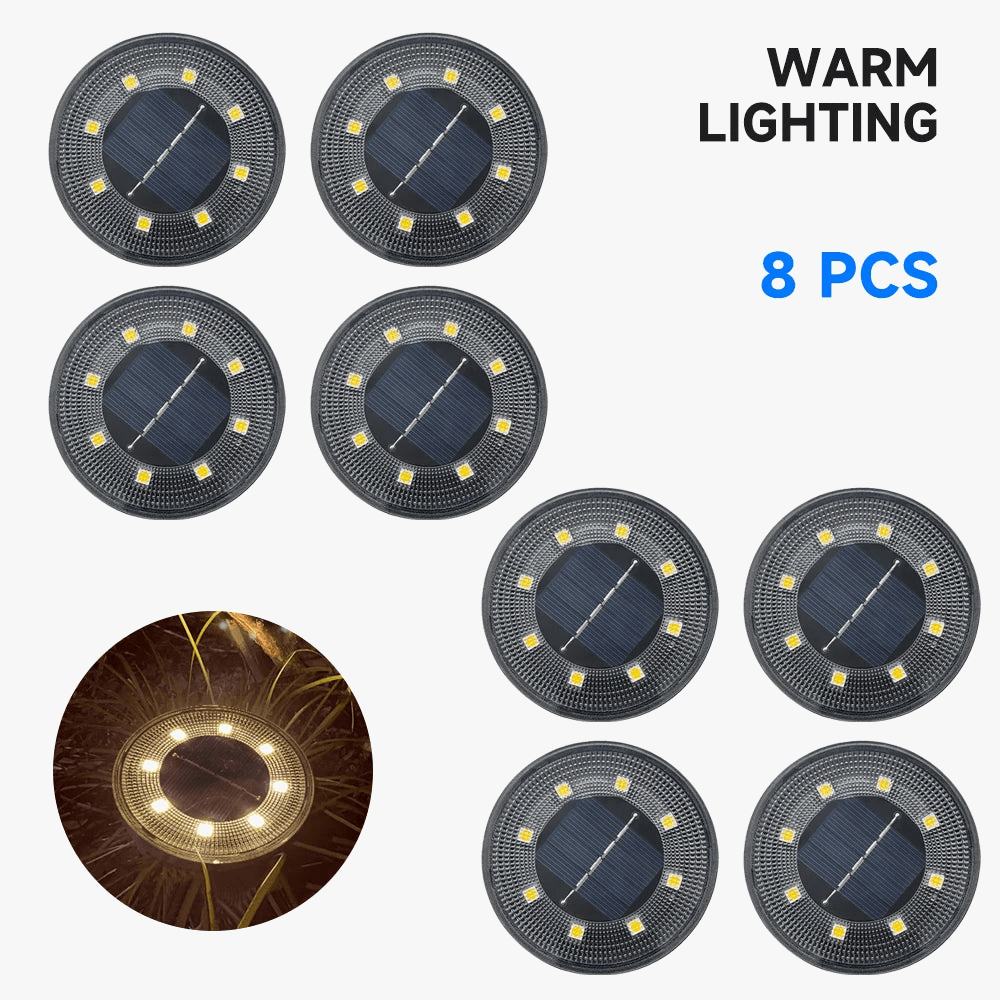 Lampe de sol solaire LED IP68 brandé | Marco Lucetti Lumière chaude-8 pièces