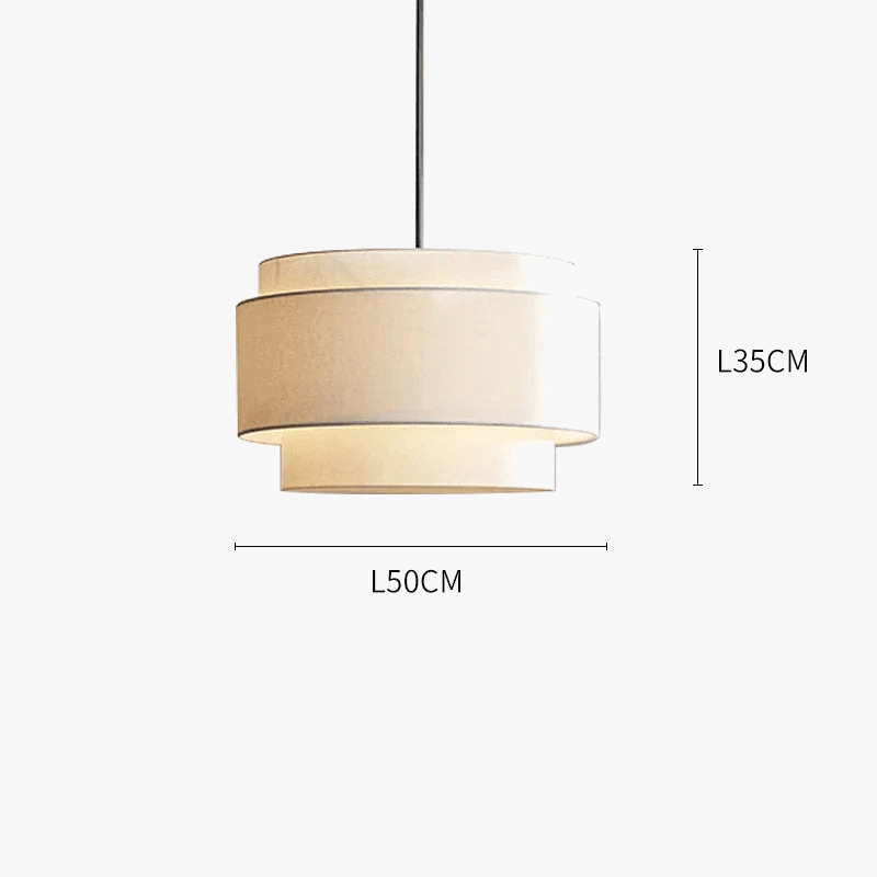 Lampe de style japonais Camden en suspension avec abat-jour en tissu minimaliste | Marco Lucetti