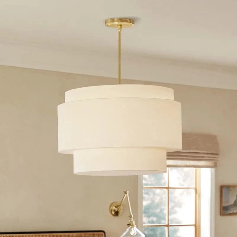 Lampe de style japonais Camden en suspension avec abat-jour en tissu minimaliste | Marco Lucetti