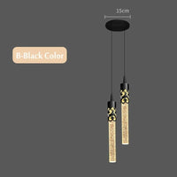 Lampe de suspension en cristal luxueuse avec télécommande LED 220V. | Marco Lucetti B Noir 1 / Lumière chaude