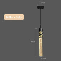 Lampe de suspension en cristal luxueuse avec télécommande LED 220V. | Marco Lucetti B Noir / Lumière chaude