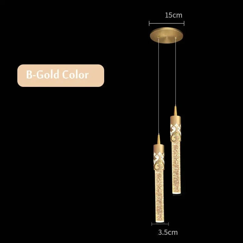 Lampe de suspension en cristal luxueuse avec télécommande LED 220V. | Marco Lucetti B Or 1 / Lumière chaude
