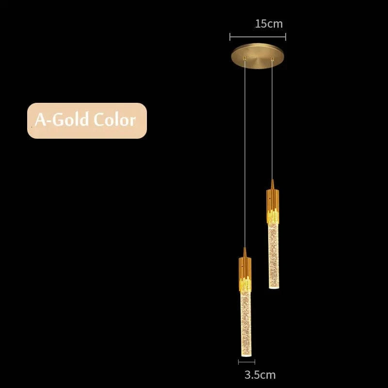Lampe de suspension en cristal luxueuse avec télécommande LED 220V. | Marco Lucetti Un Or 1 / Lumière chaude