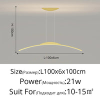 Lustre Long LED Minimaliste Éclat Moderne avec Hauteur Réglable