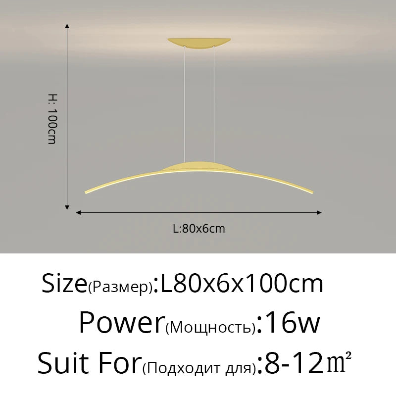 Lustre Long LED Minimaliste Éclat Moderne avec Hauteur Réglable