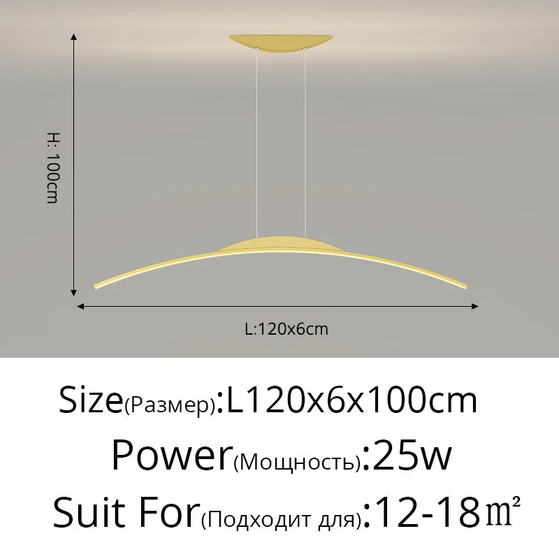 Lustre Long LED Minimaliste Éclat Moderne avec Hauteur Réglable