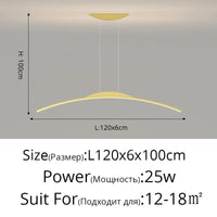 Lustre Long LED Minimaliste Éclat Moderne avec Hauteur Réglable