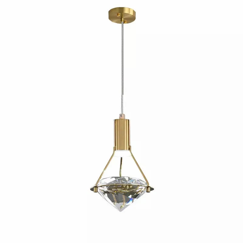 Lampe de suspension LED de luxe en cristal diamant - Éclairage créatif nordique