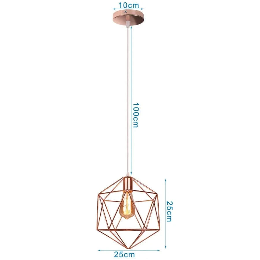 Lampe de suspension suspendue en cage en fer Loft Moderne - Or Rose | Marco Lucetti 11