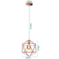 Lampe de suspension suspendue en cage en fer Loft Moderne - Or Rose | Marco Lucetti 11