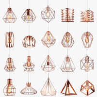 Lampe de suspension suspendue en cage en fer Loft Moderne - Or Rose | Marco Lucetti