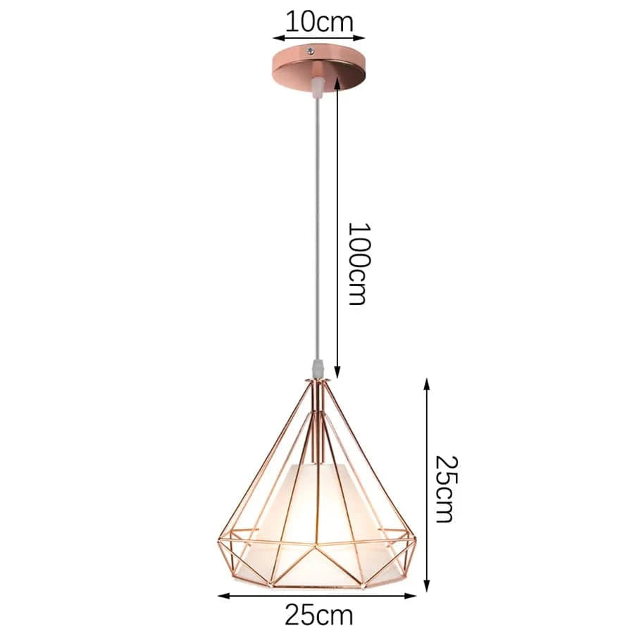 Lampe de suspension suspendue en cage en fer Loft Moderne - Or Rose | Marco Lucetti 12